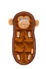 Jucărie de pluș plată pentru câini, cu 7 chițăitoare – Growl Zoo Matz Mildred the Monkey - imagine 2
