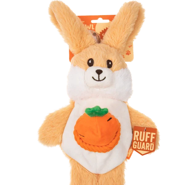 Jucărie de pluș pentru câini cu 2 chițăitoare și jucărie ascunsă – Growl Snackerz Bentley the Rabbit