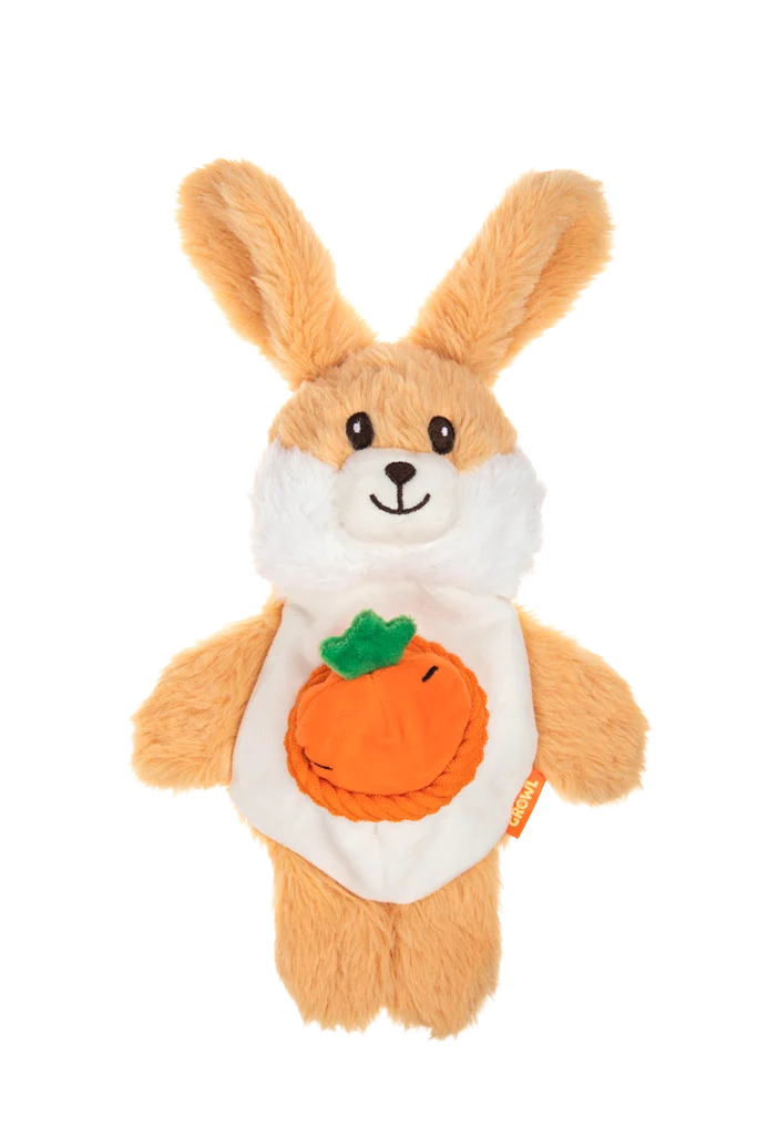 Jucărie de pluș pentru câini cu 2 chițăitoare și jucărie ascunsă – Growl Snackerz Bentley the Rabbit - imagine 2