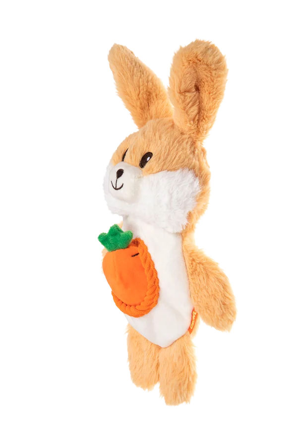 Jucărie de pluș pentru câini cu 2 chițăitoare și jucărie ascunsă – Growl Snackerz Bentley the Rabbit - imagine 3