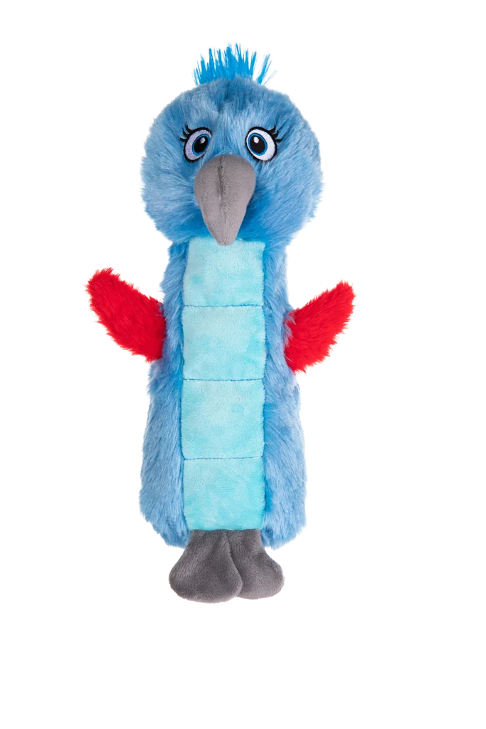 Jucărie de pluș pentru câini cu jucărie care piuie și chițăitoare – Growl Belly Burdz Percy, papagalul - imagine 2