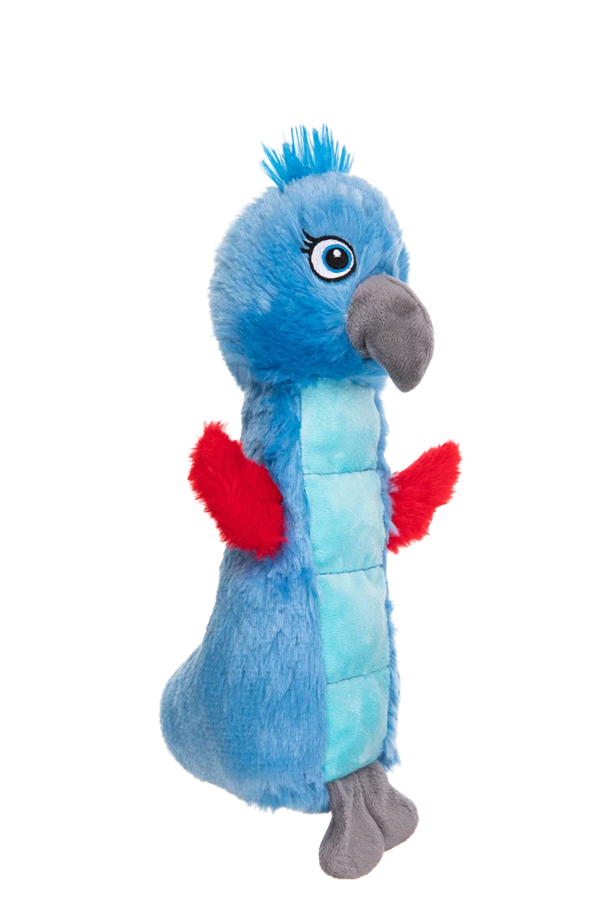 Jucărie de pluș pentru câini cu jucărie care piuie și chițăitoare – Growl Belly Burdz Percy, papagalul - imagine 3
