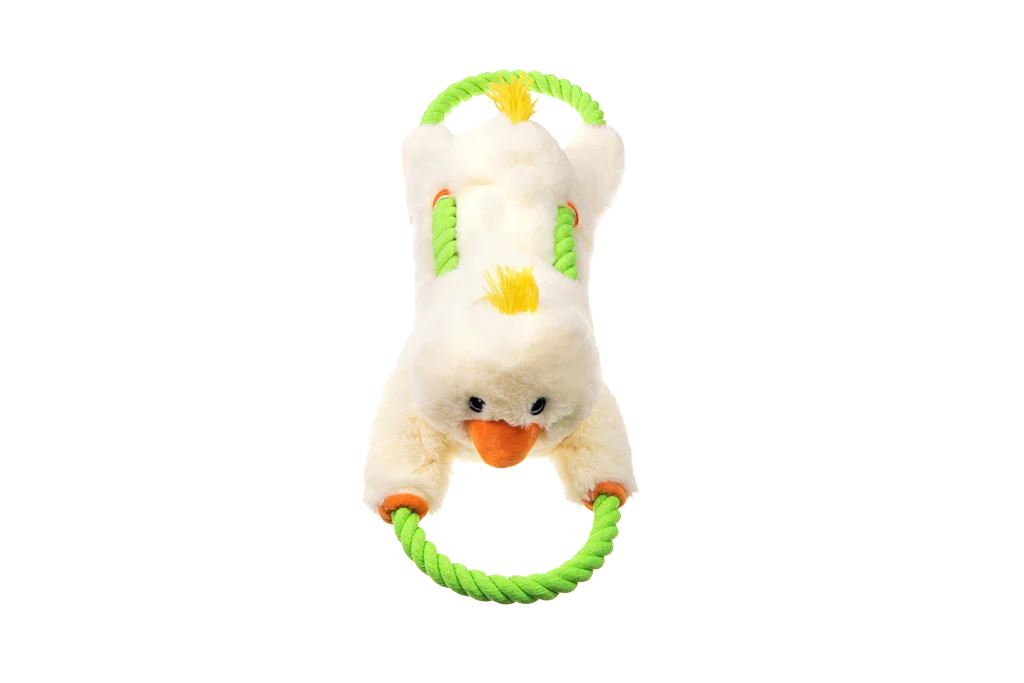 Jucărie de tras pentru câini cu frânghie continuă și piuitor mare – Growl Haystackerz Quacker Rățușca - imagine 2