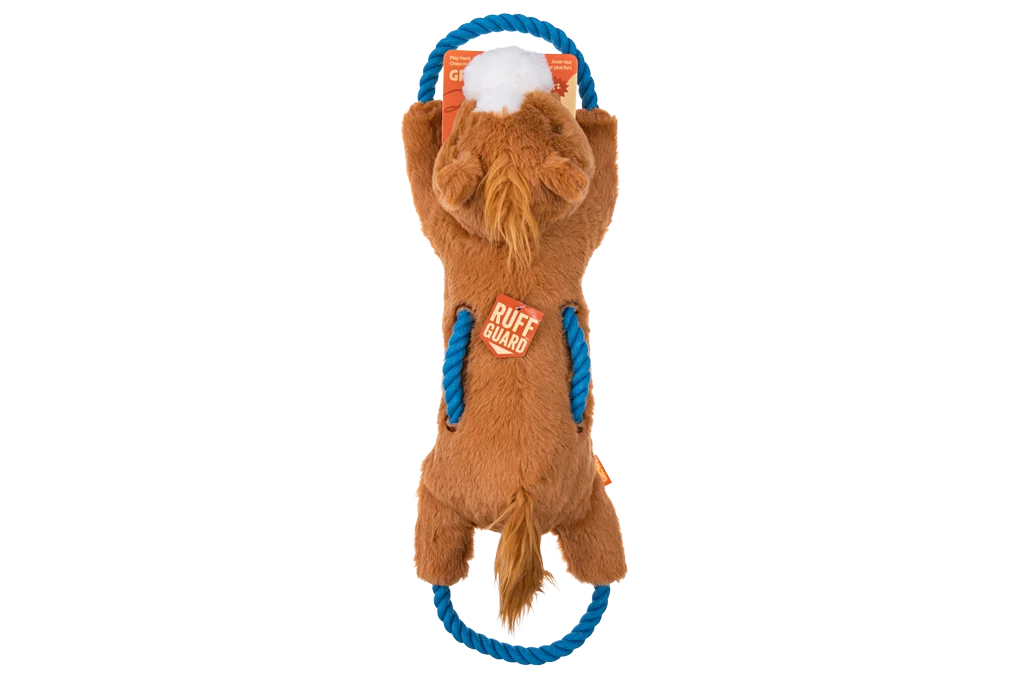 Jucărie de tras pentru câini, cu frânghie continuă și chițăitoare mare – Growl Haystackerz Hayride calul - imagine 1