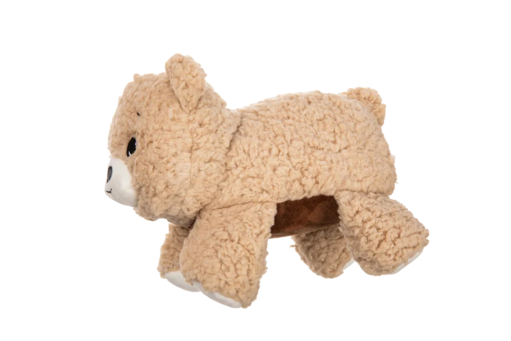 Jucărie de pluș sherpa pentru câini, cu chițăitoare mare – Growl Fuzzaroos Benny ursul - imagine 4