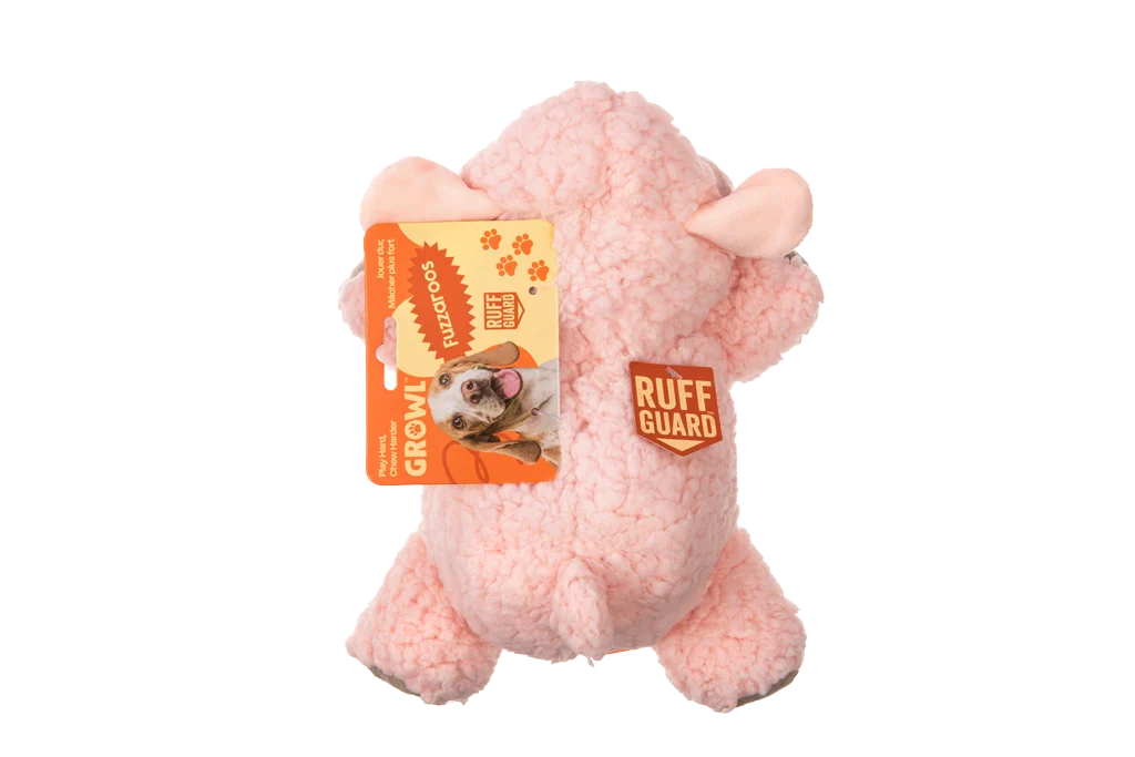 Jucărie de pluș Sherpa pentru câini cu piuitor mare – Growl Fuzzaroos Lolly mielușelul - imagine 4