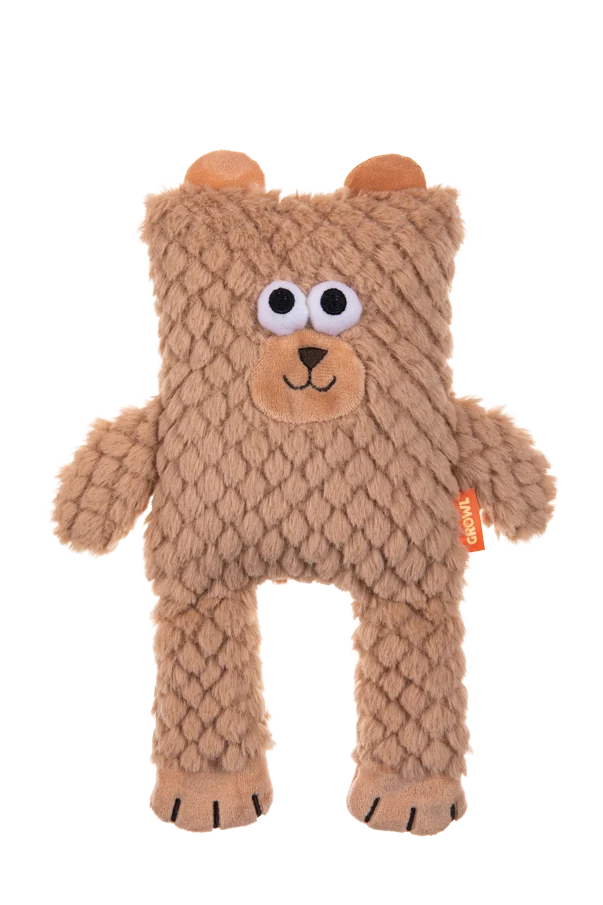 Jucărie de pluș pentru câini, în formă de cub, cu chițăitoare – Growl Block Heads Boxy ursulețul - imagine 2