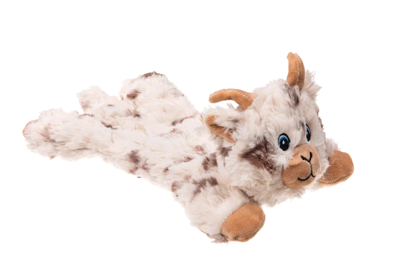 Jucărie de pluș pentru câini, cu 5 chițăitori și hârtie foșnitoare – Growl Cuddlerz Nibblers Capra - imagine 3
