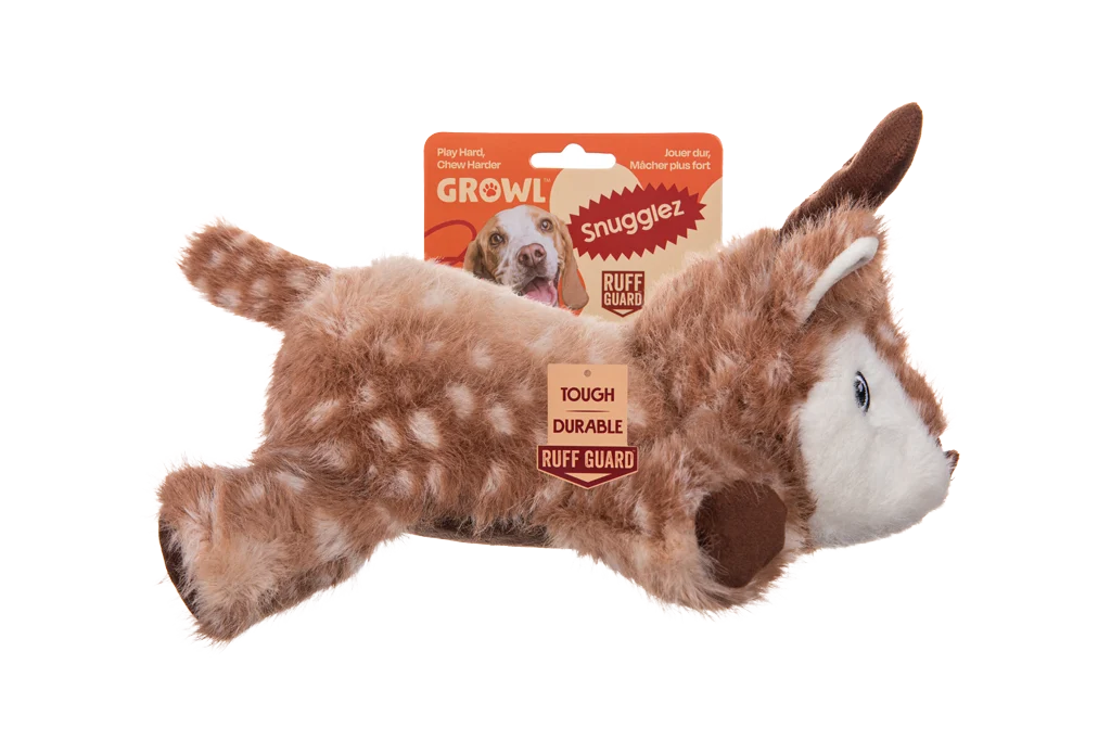 Jucărie de pluș pentru câini cu cusături rezistente – Growl Snugglez Daisy cerboaica - imagine 1