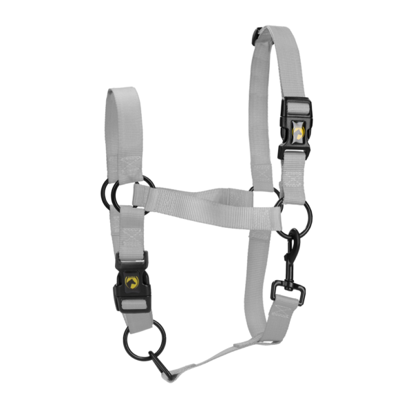 Căpăstru din nylon cu bandă nazală reglabilă, gri M – Excellent Essential