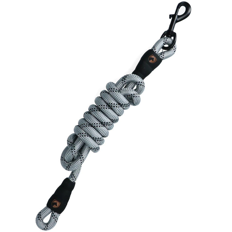 Frânghie pentru căpăstru cu detalii reflectorizante, gri, 2 m – Excellent Exclusive Reflective - imagine 2