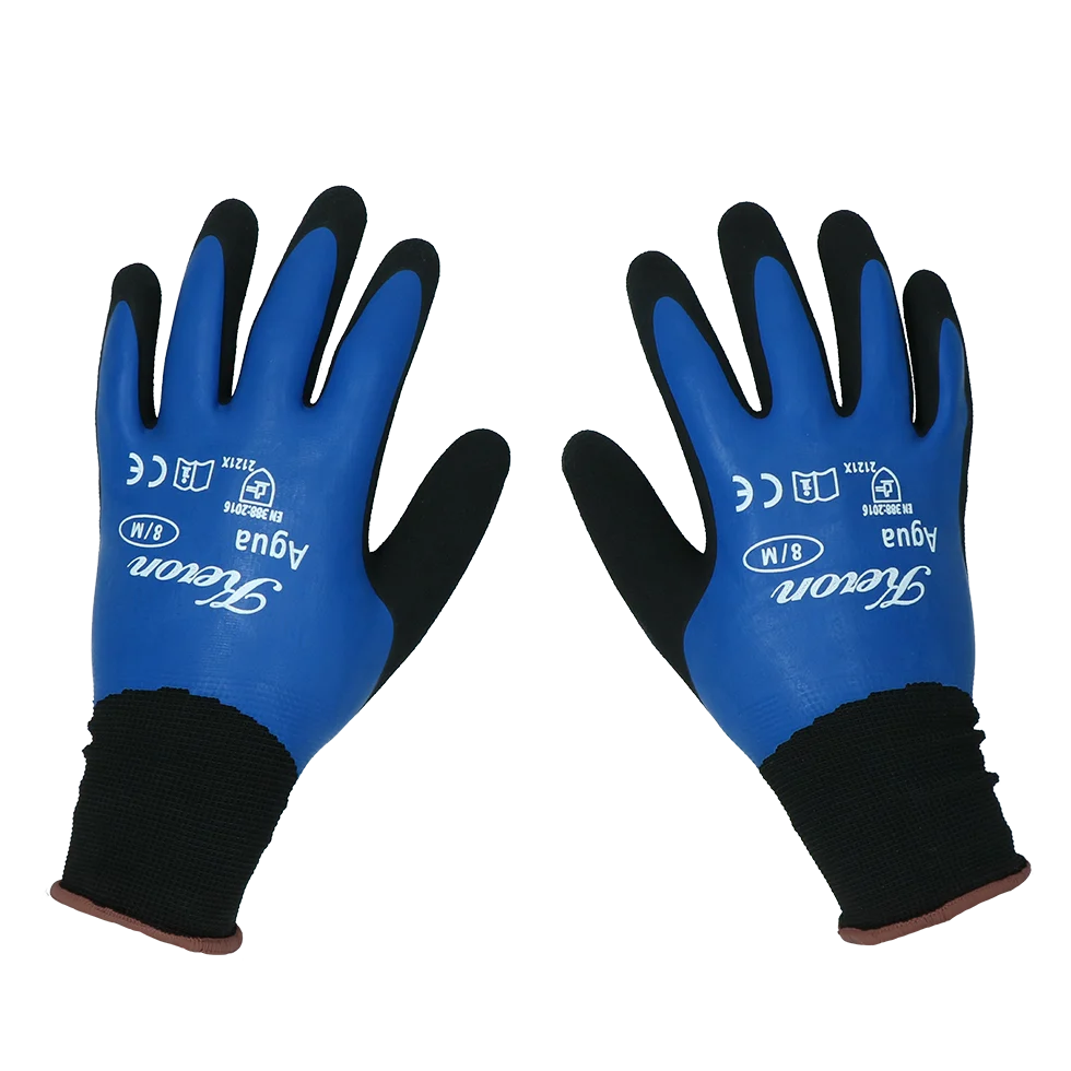Mănuși de lucru din nailon cu spumă de latex, rezistente la apă, mărimea S (7) – Keron Fine-knit Agua - imagine 1