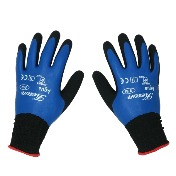 Mănuși de lucru din nylon cu spumă de latex, rezistente la apă, mărimea M (8) – Keron Fine-knit Agua
