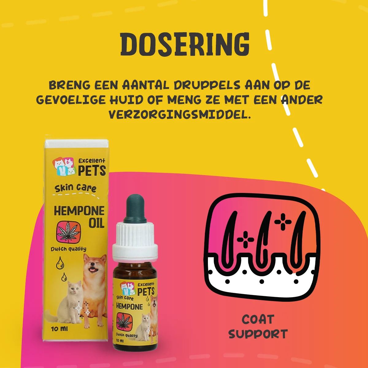 Ulei pentru îngrijirea pielii câinilor, cu ulei din semințe de cânepă, 10 ml – Excellent Pets HempOne Oil - imagine 5