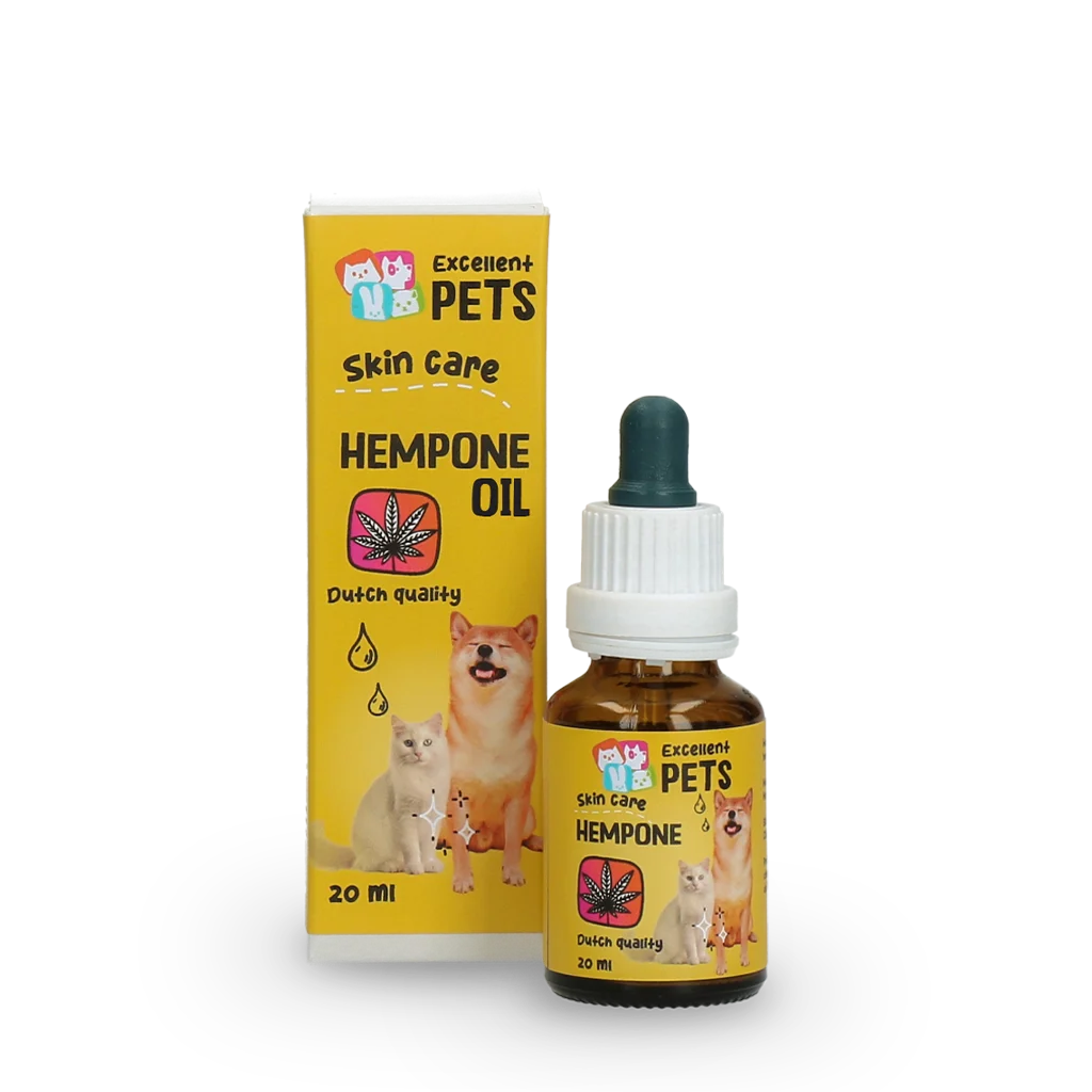 Ulei pentru îngrijirea pielii câinilor, cu ulei din semințe de cânepă, 20 ml – Excellent Pets HempOne Oil - imagine 1