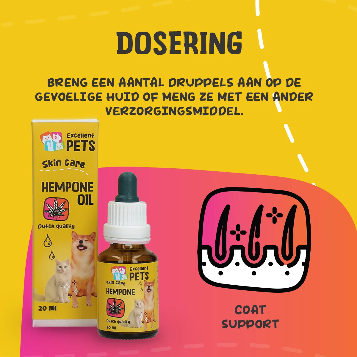 Ulei pentru îngrijirea pielii câinilor, cu ulei din semințe de cânepă, 20 ml – Excellent Pets HempOne Oil - imagine 5