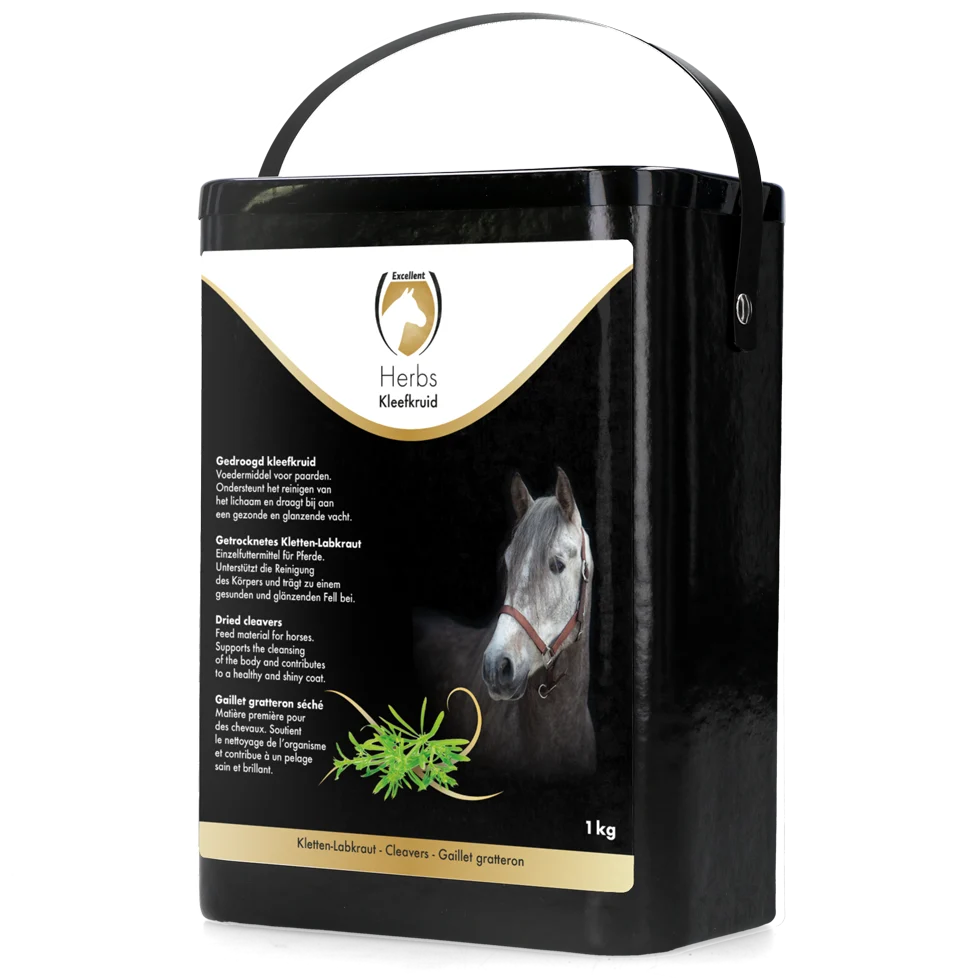 Turiță lipicioasă pentru cai, pentru o blană lucioasă, 1 kg – Excellent Horse Herbs Kleefkruid - imagine 1