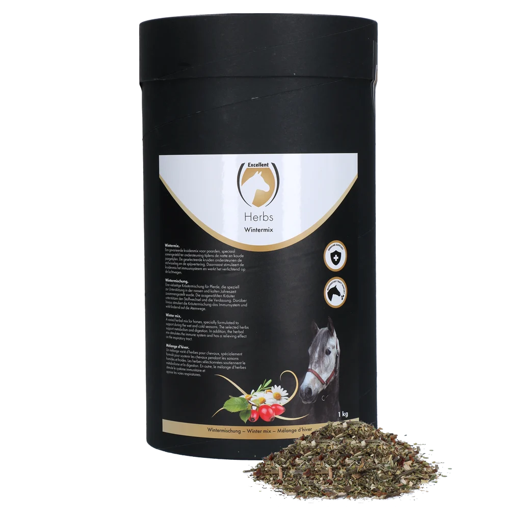 Amestec de plante aromatice pentru iarnă, pentru cai, 1 kg – Excellent Horse Herbs Wintermix - imagine 1