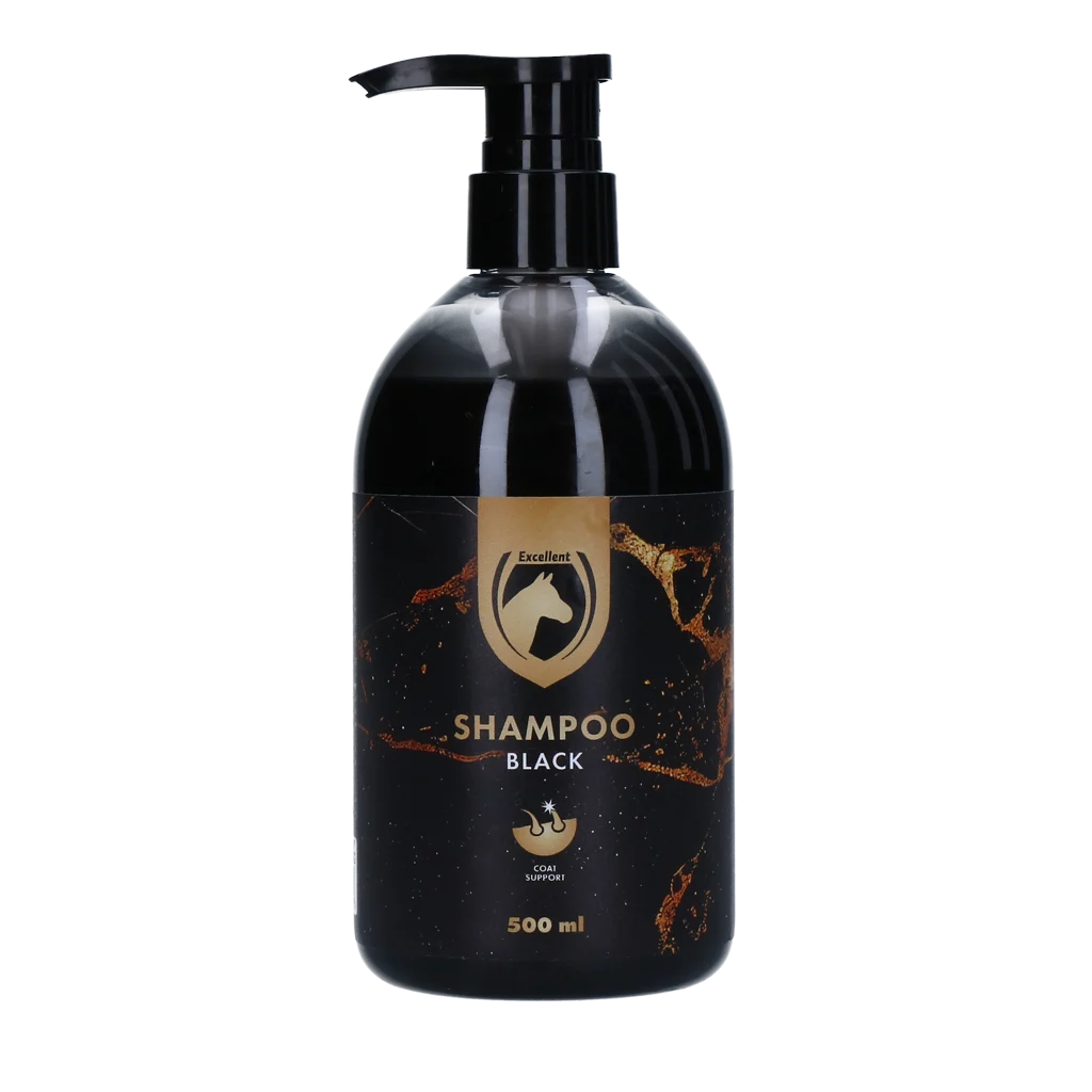 Șampon pentru cai, pentru culoarea și strălucirea blănii, 500 ml – Excellent Horse Hi Gloss Shampoo Zwart - imagine 1