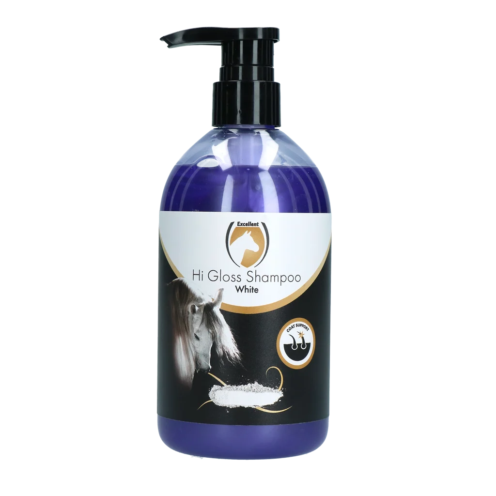 Șampon pentru cai, pentru culoarea și strălucirea blănii, 500 ml – Excellent Horse Hi Gloss Shampoo White - imagine 1