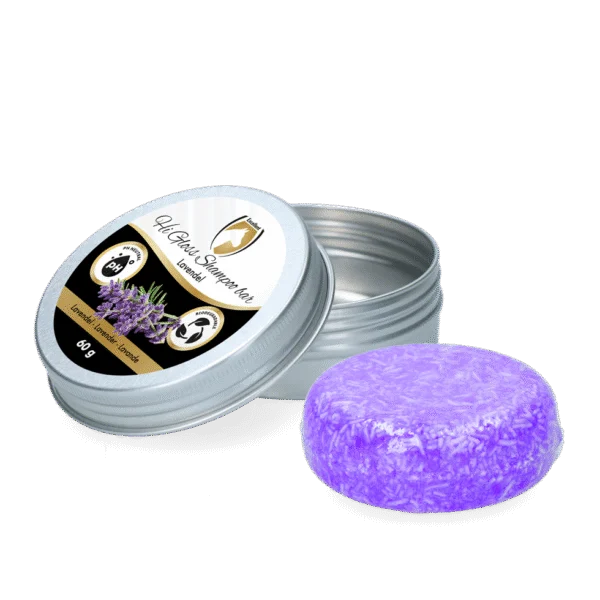 Șampon solid pentru cai cu balsam, Lavandă, 60 g – Excellent Horse Hi Gloss Shampoo Bar