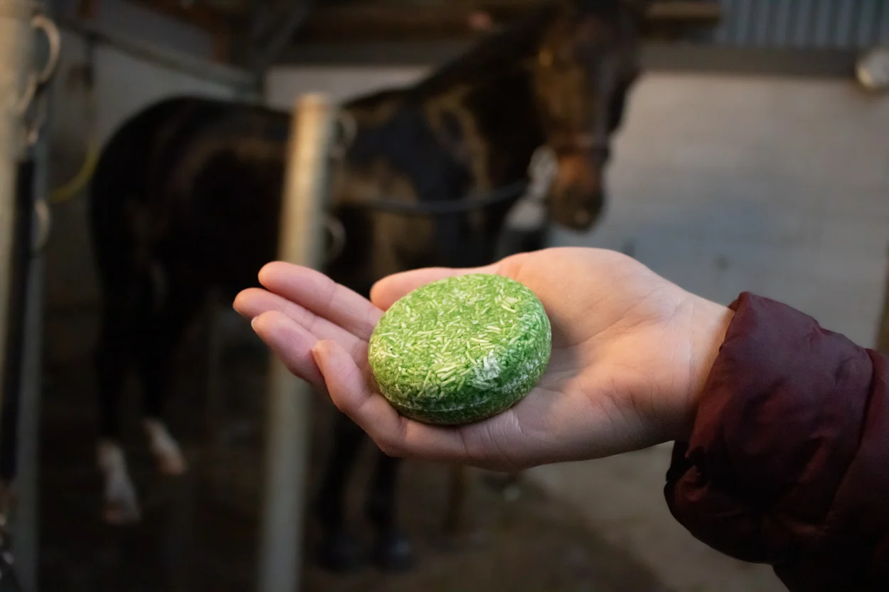 Șampon solid pentru cai cu balsam, Aloe Vera, 60 g – Excellent Horse Hi Gloss Shampoo Bar - imagine 3