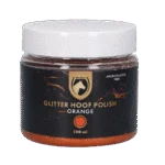 Lac cu sclipici pentru copite, portocaliu, 150 ml – Excellent Horse Hi Gloss Glitter Hoof Polish