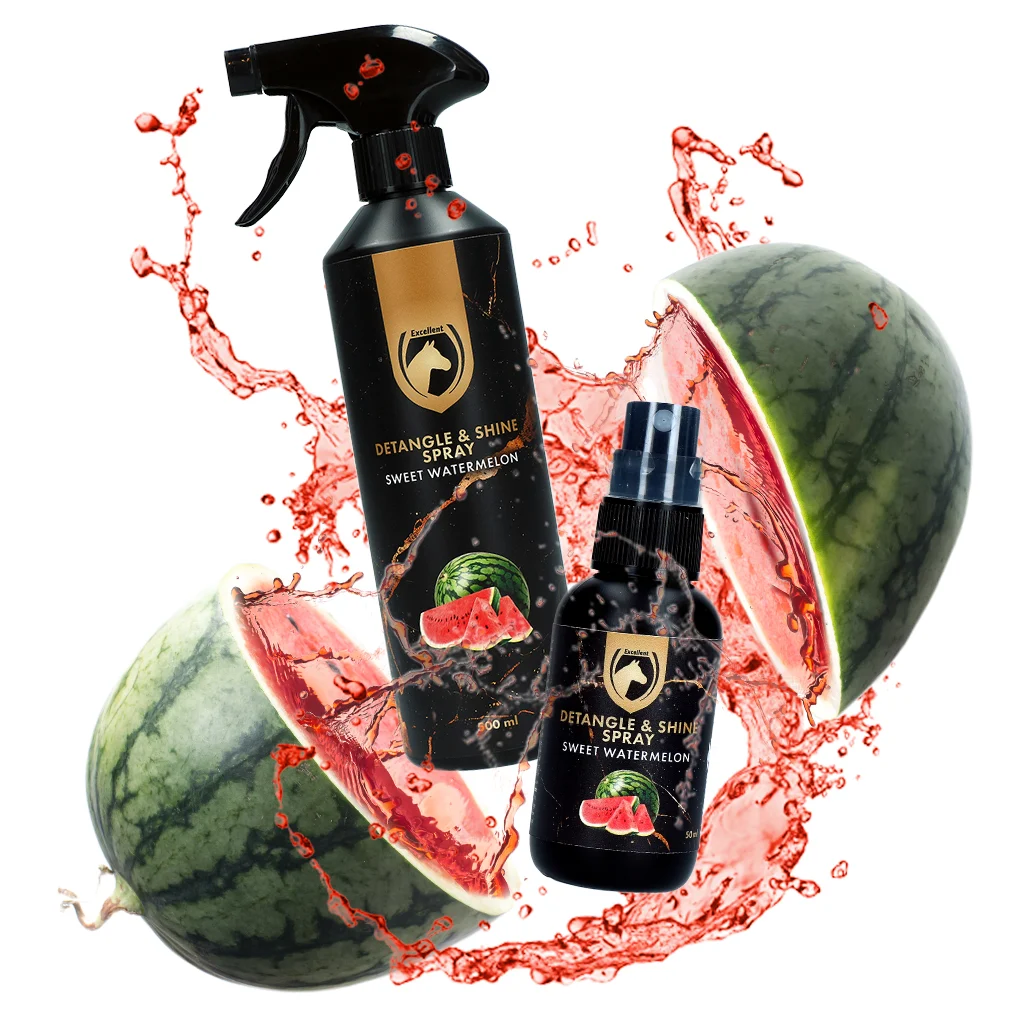 Spray pentru descurcarea coamei și a cozii, 500 ml – Excellent Horse Detangle & Shine Spray Sweet Watermelon - imagine 2