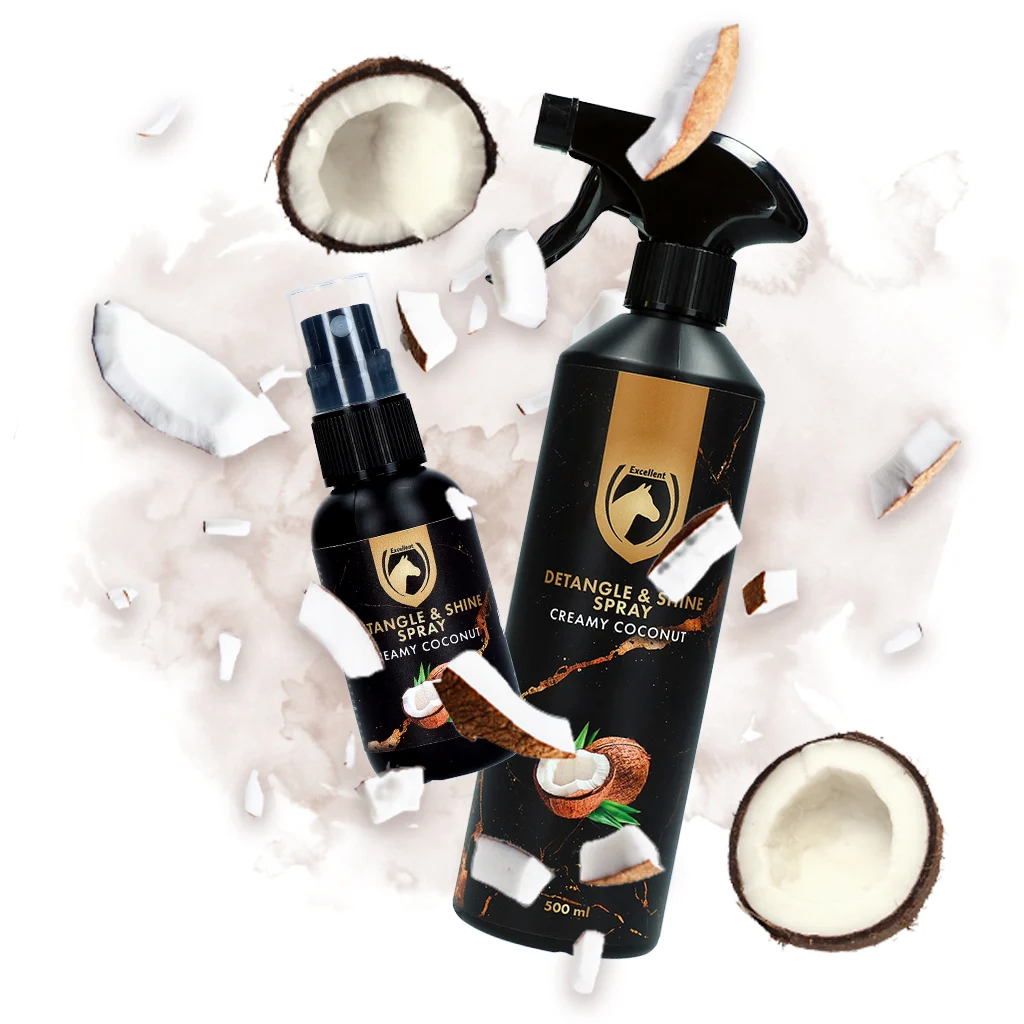 Spray pentru descurcarea coamei și cozii, Creamy Coconut, 50 ml – Excellent Horse Detangle & Shine Spray - imagine 2