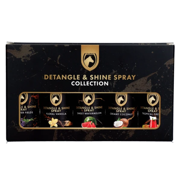Spray pentru descurcarea coamei și cozii, set cadou 5 x 50 ml – Excellent Horse Detangle & Shine Spray