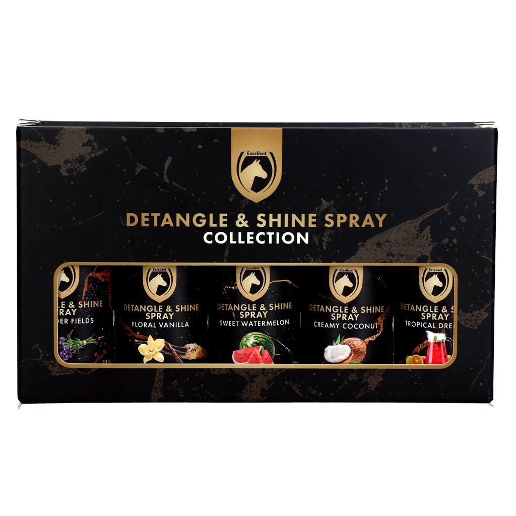 Spray pentru descurcarea coamei și cozii, set cadou 5 x 50 ml – Excellent Horse Detangle & Shine Spray - imagine 1