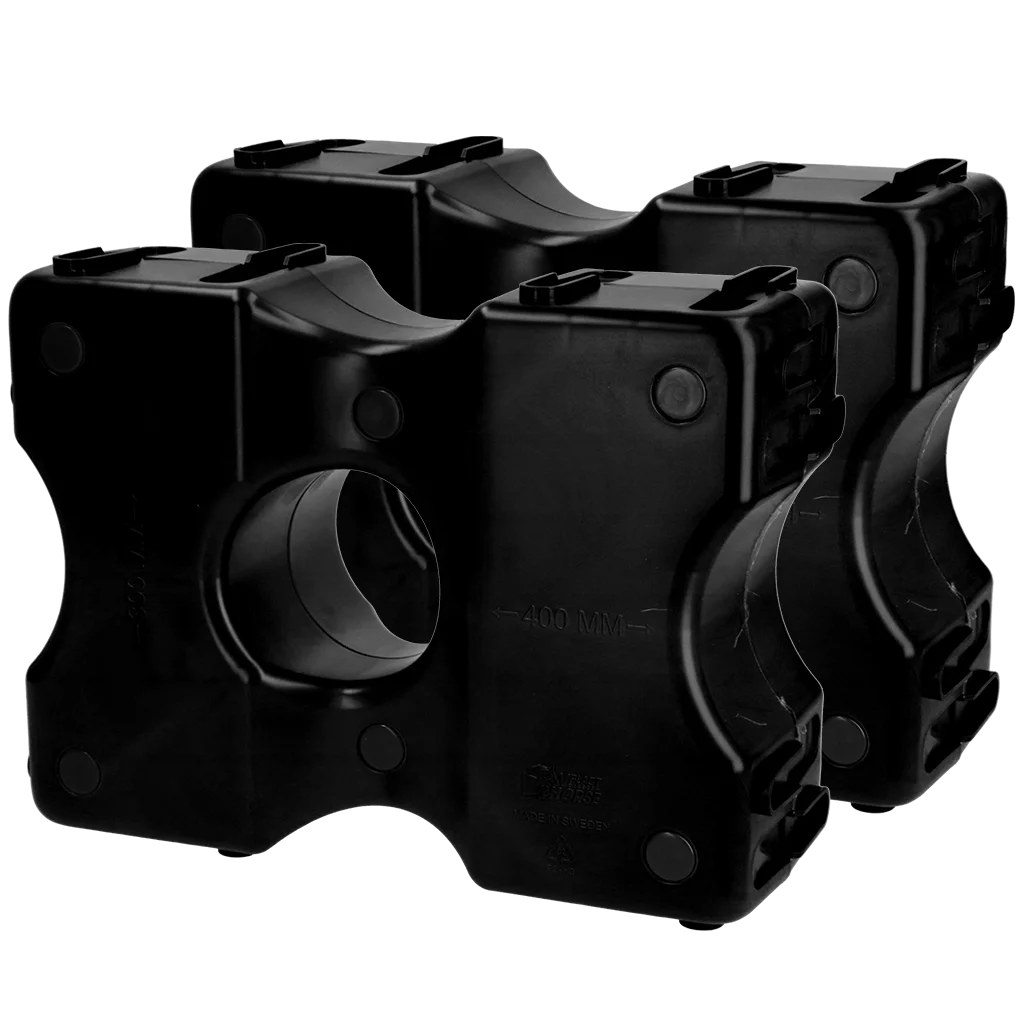 Blocuri cavaletti din plastic negre, 2 bucăți, 40 x 30 x 15 cm – Vplast Cavaletti - imagine 1