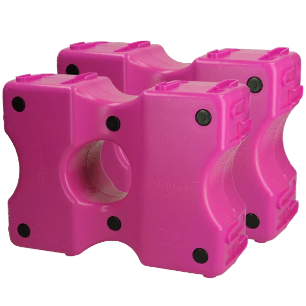 Blocuri cavaletti din plastic, roz, 2 bucăți, 40 x 30 x 15 cm – Vplast Cavaletti