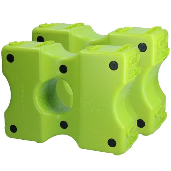 Blocuri cavaletti din plastic, verzi, 2 bucăți, 40 x 30 x 15 cm – Vplast Cavaletti