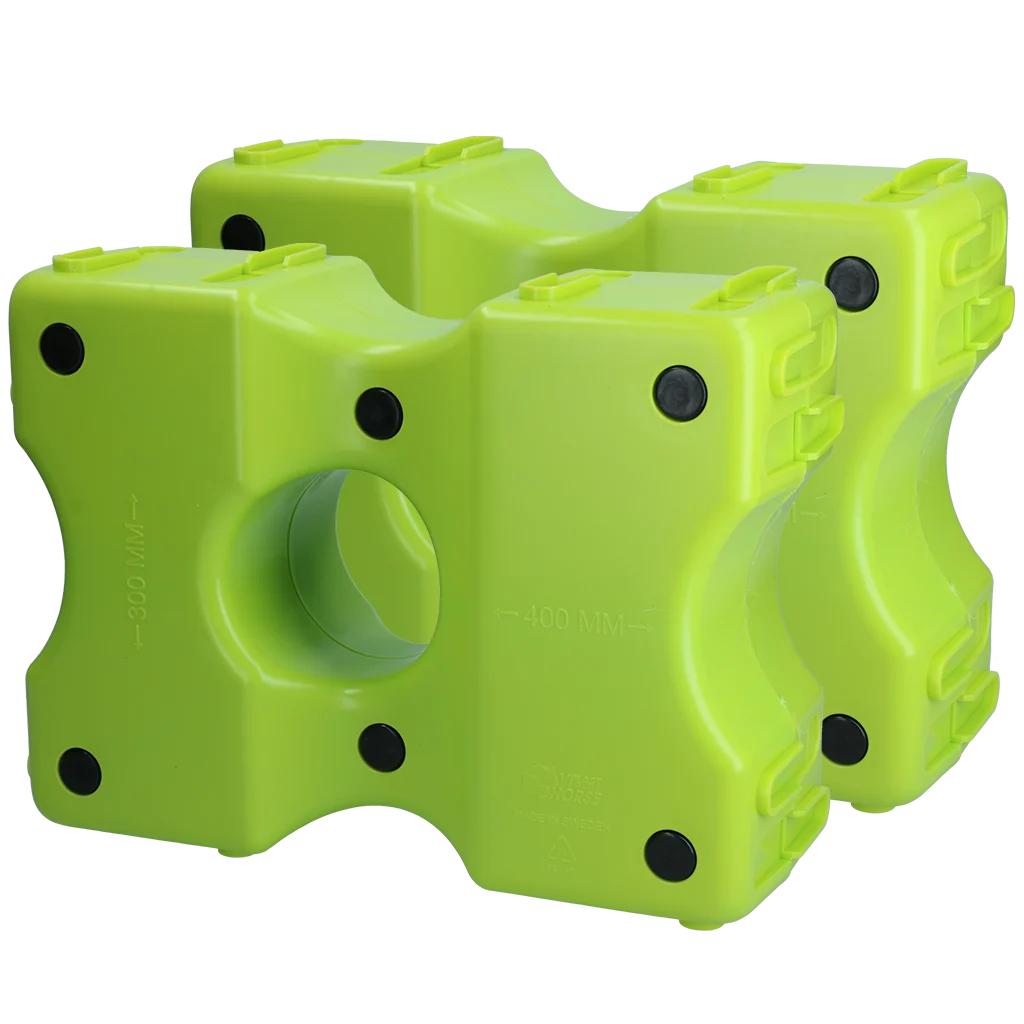 Blocuri cavaletti din plastic, verzi, 2 bucăți, 40 x 30 x 15 cm – Vplast Cavaletti - imagine 1