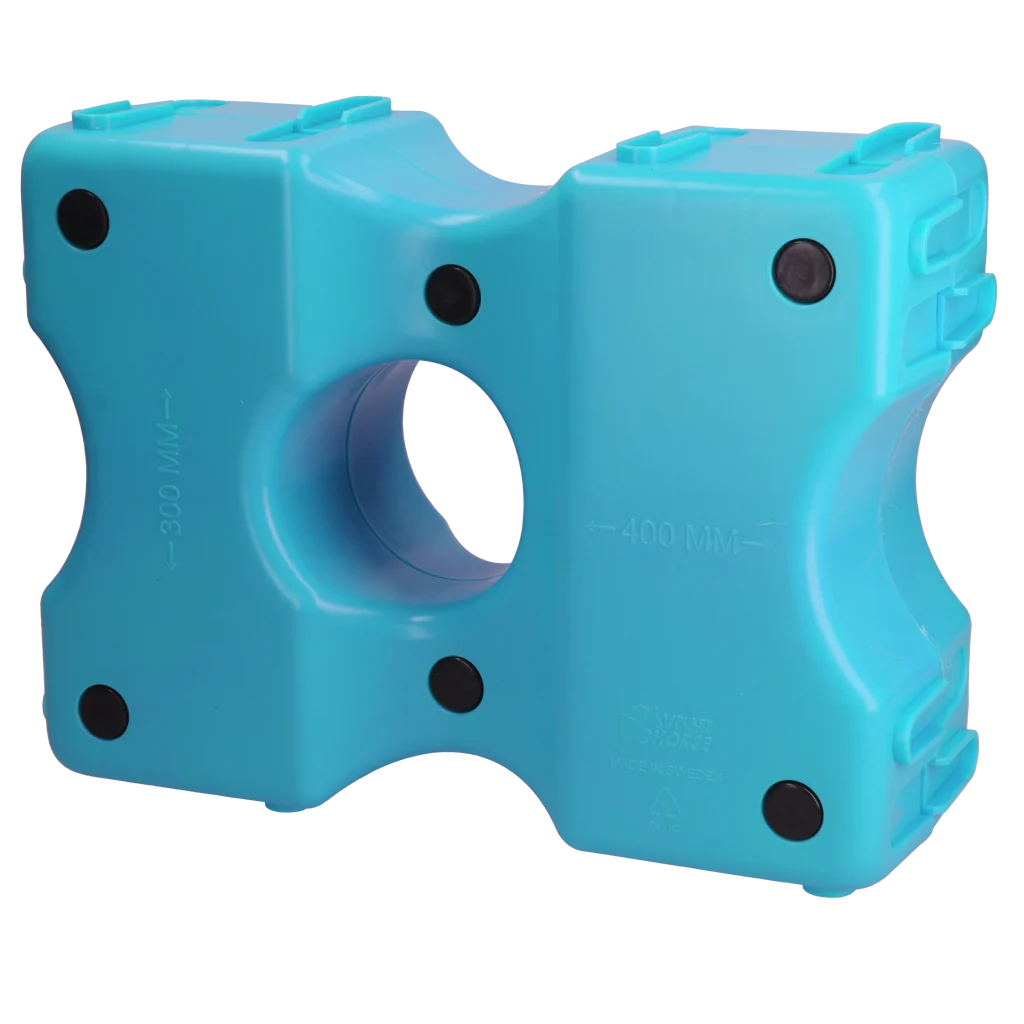 Blocuri cavaletti din plastic, albastre, 2 bucăți, 40 x 30 x 15 cm – Vplast Cavaletti - imagine 2