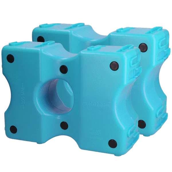 Blocuri cavaletti din plastic, albastre, 2 bucăți, 40 x 30 x 15 cm – Vplast Cavaletti