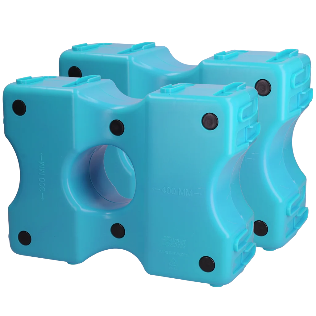 Blocuri cavaletti din plastic, albastre, 2 bucăți, 40 x 30 x 15 cm – Vplast Cavaletti - imagine 1