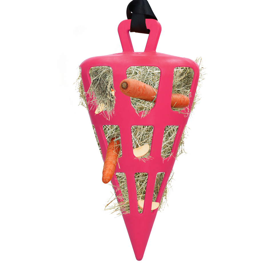 Slowfeeder voor Paarden van Natuurrubber, Roze – Hay Slow Feeder Fun & Flex Carrot Hrănitor lent pentru cai din cauciuc natural, roz – Hay Slow Feeder Fun & Flex Carrot