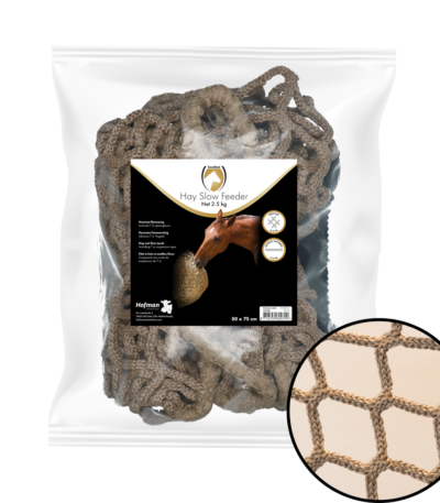 Plasă slowfeeder pentru fân pentru cai, 2,5 kg, ochiuri de 45 mm – Hay Slow Feeder