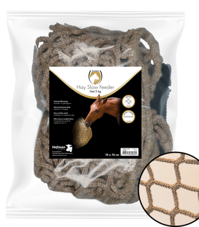 Plasă slowfeeder pentru fân pentru cai, 5 kg, ochiuri de 45 mm – Hay Slow Feeder