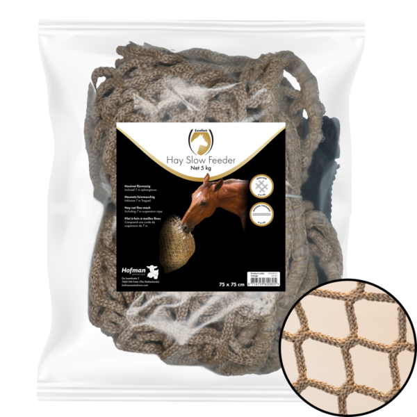 Plasă slowfeeder pentru fân pentru cai, 5 kg, ochiuri de 45 mm – Hay Slow Feeder