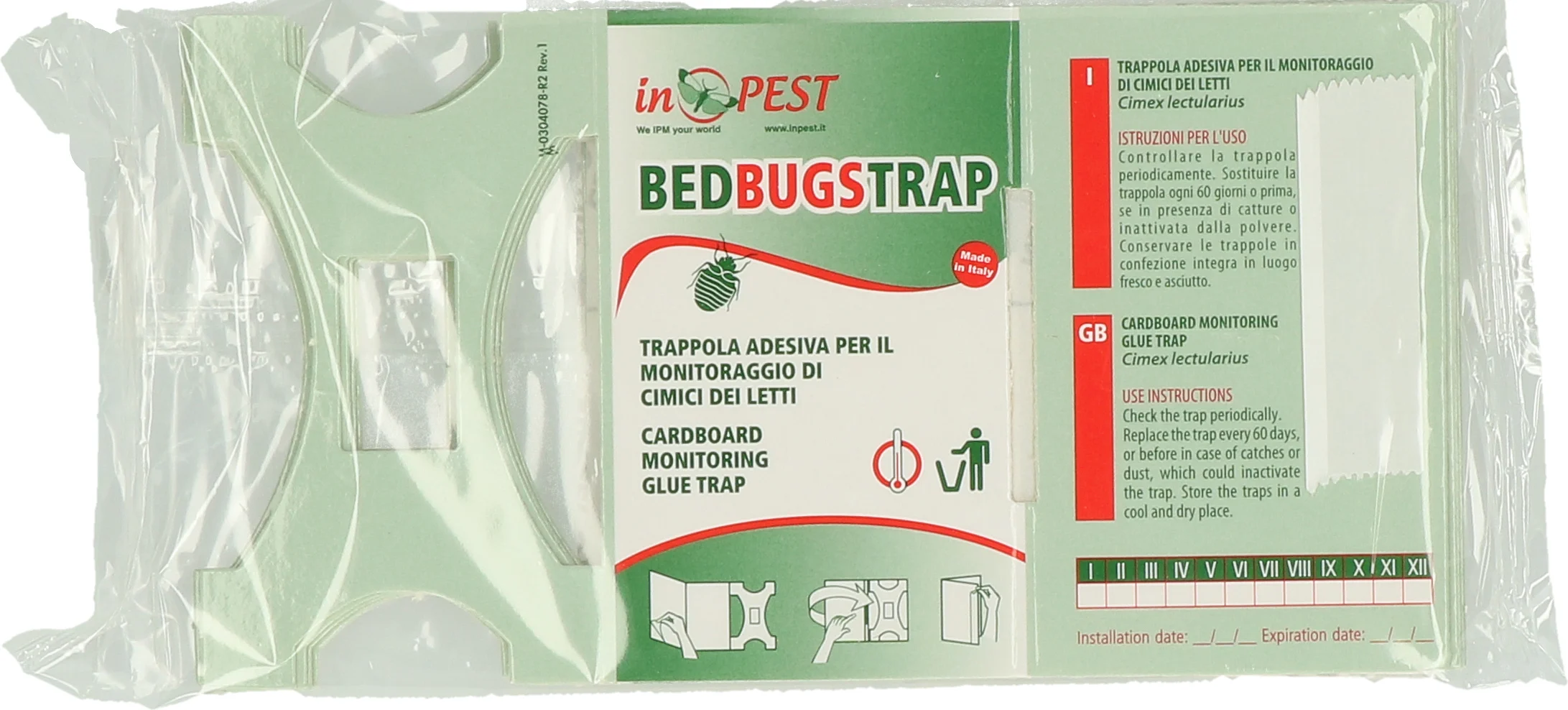 Capcană de monitorizare pentru ploșnițe cu strat adeziv, 16 x 8,5 cm, 10 bucăți – Hofman Pest Control - imagine 2
