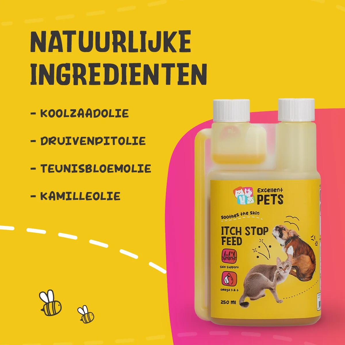Ulei furajer cu mușețel pentru câini și pisici, 250 ml – Excellent Pets Itch Stop Feed - imagine 5