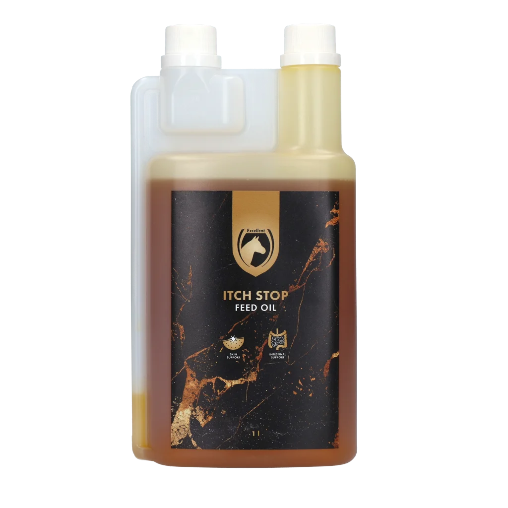 Ulei pentru hrana cailor cu Omega 3 și Omega 6, 1 l – Excellent Horse Itch Stop Feed Oil - imagine 1