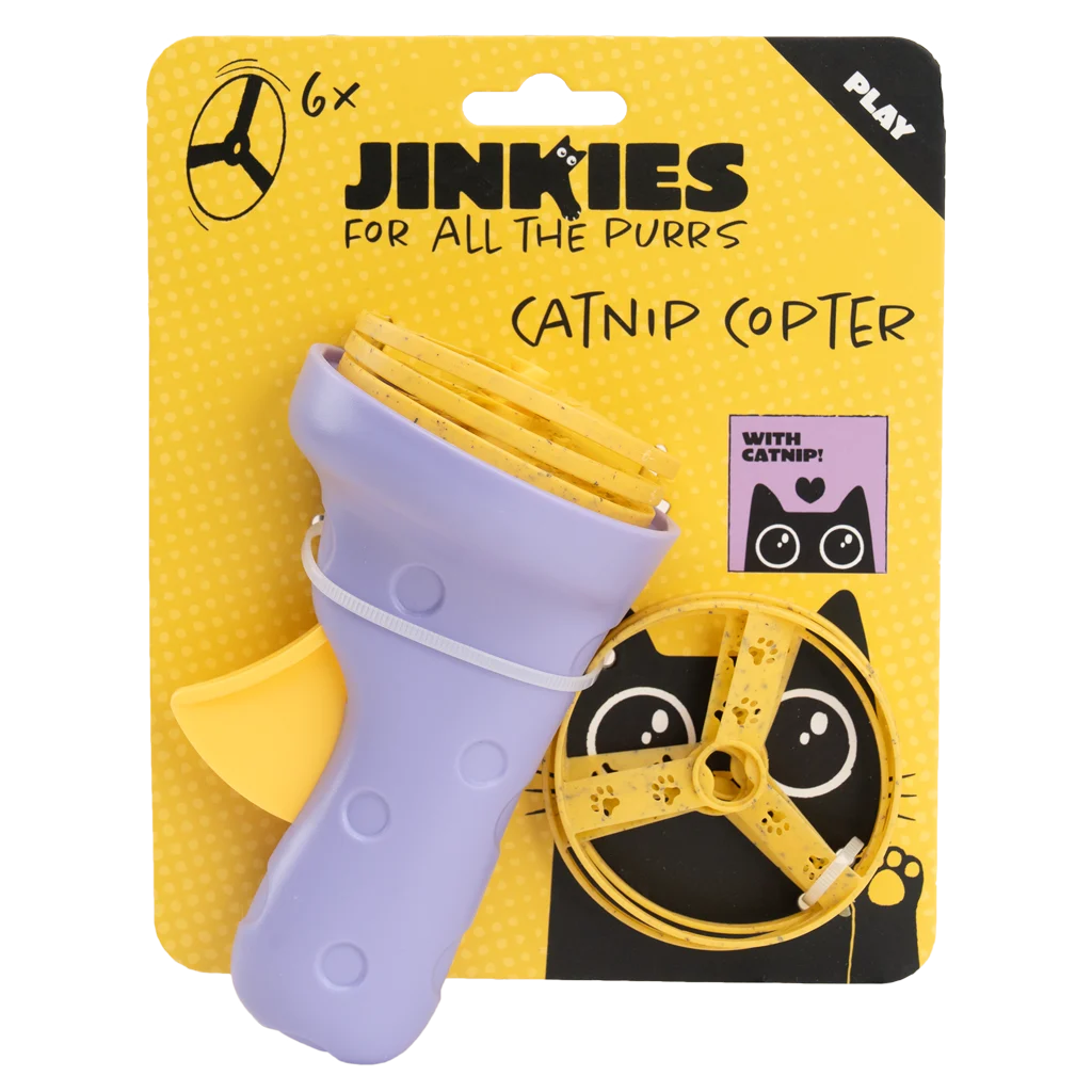 Jucărie interactivă pentru pisici, cu elice lansabile și catnip – Jinkies Catnip Copter - imagine 1