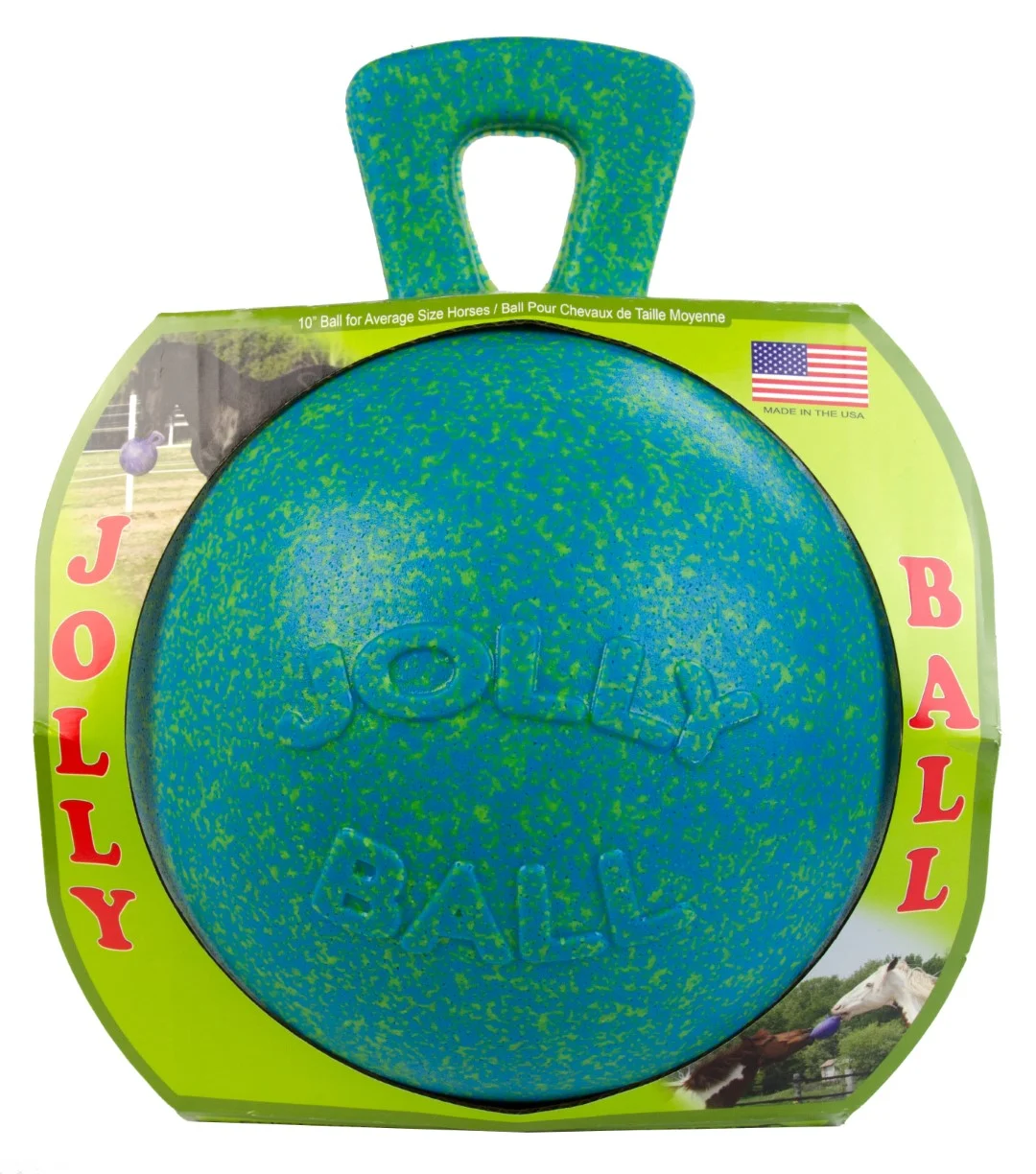 Minge de joacă pentru cai, verde ocean, cu miros de măr, 25 cm – Jolly Pets Jolly Ball - imagine 2