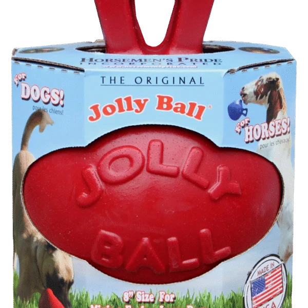 Minge pentru cai, roșie, cu autoumflare, 20 cm – Jolly Pets Jolly Ball Dual
