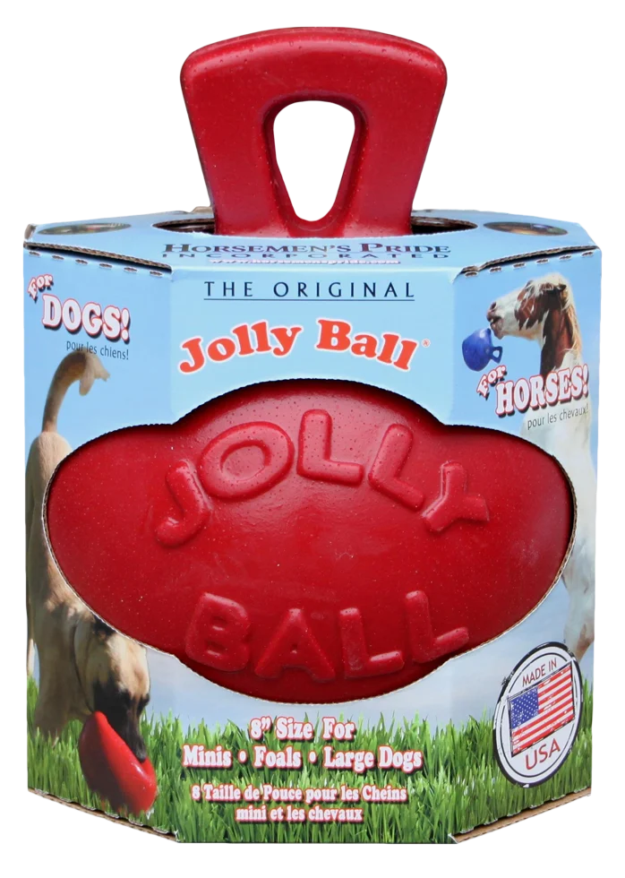 Minge pentru cai, roșie, cu autoumflare, 20 cm – Jolly Pets Jolly Ball Dual - imagine 1