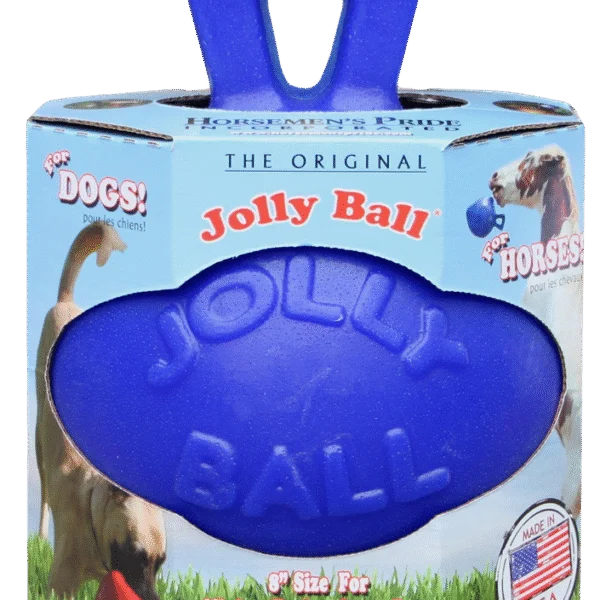 Minge de joacă pentru cai, albastră, cu autoumflare, 20 cm – Jolly Pets Jolly Ball Dual